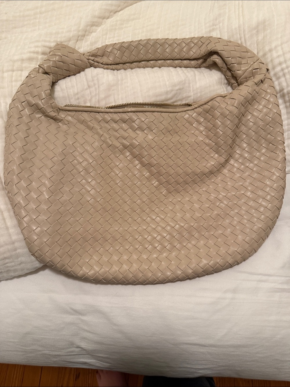Melie Bianco Beige Woven Hobo Shoulder Bag Anthropologie
